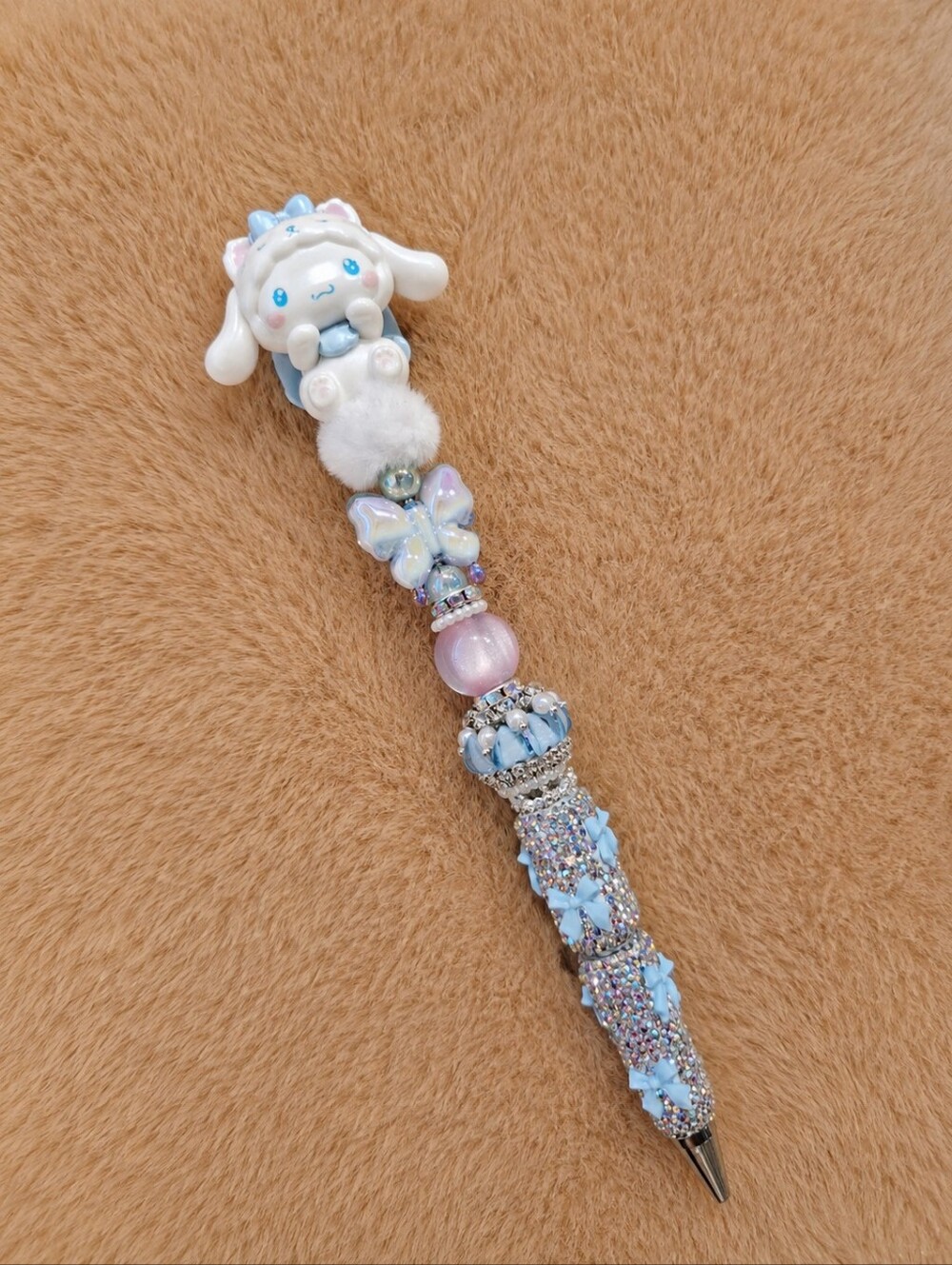 Pastel Blue Kawaii Rhinestone Beaded  Sanrio Character Pen